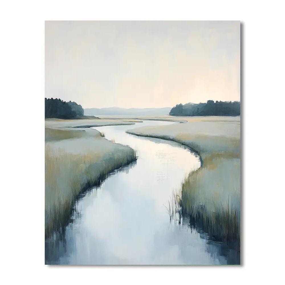 Leonardo Da Vinci Inspired River Of Morning Mists painting number kit