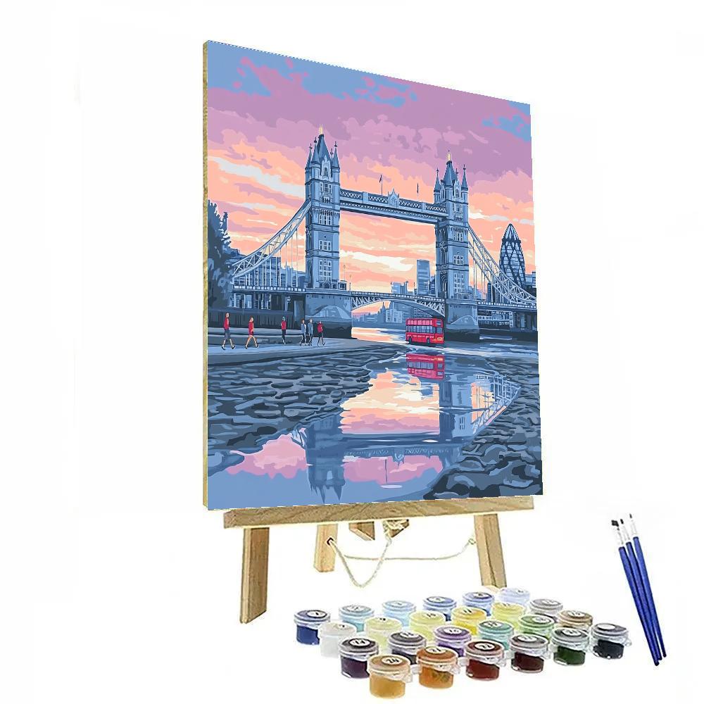 Tower Bridge And Thames Walk London United Kingdom Paint by numbers kits