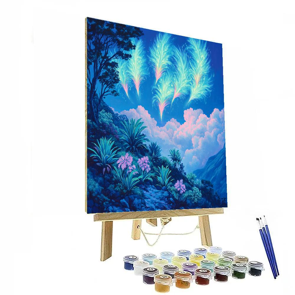 Frida Kahlo Inspired Quetzal Feather Aurora painting number kit