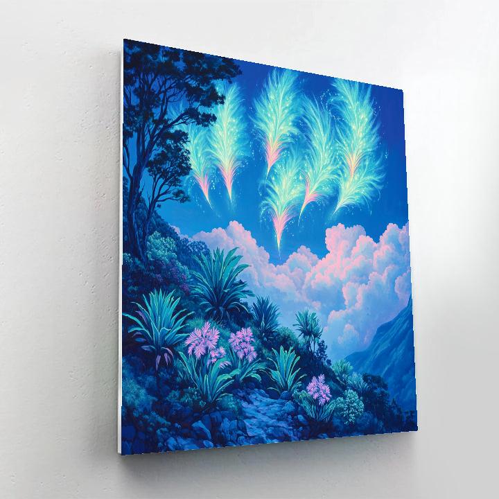 Frida Kahlo Inspired Quetzal Feather Aurora painting number kit