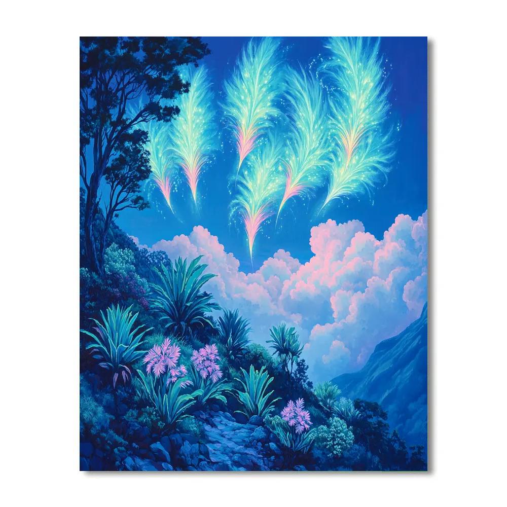 Frida Kahlo Inspired Quetzal Feather Aurora painting number kit