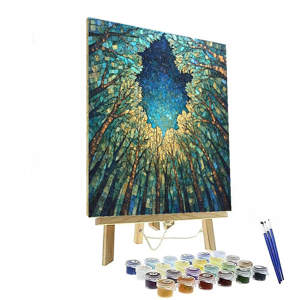 Paul Cézanne Inspired Celestial Forest Canopy Number painting