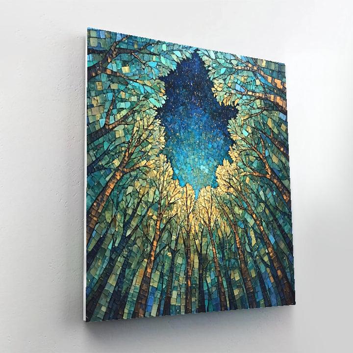 Paul Cézanne Inspired Celestial Forest Canopy Number painting