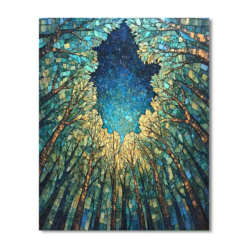 Paul Cézanne Inspired Celestial Forest Canopy Number painting