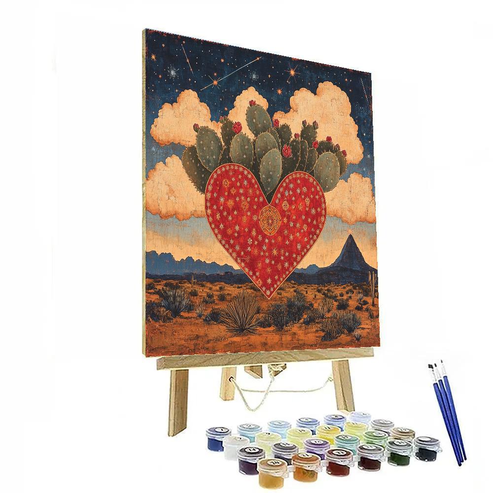 Frida Kahlo Inspired Desert Heart Of Opuntia Sky Painting by numbers kit