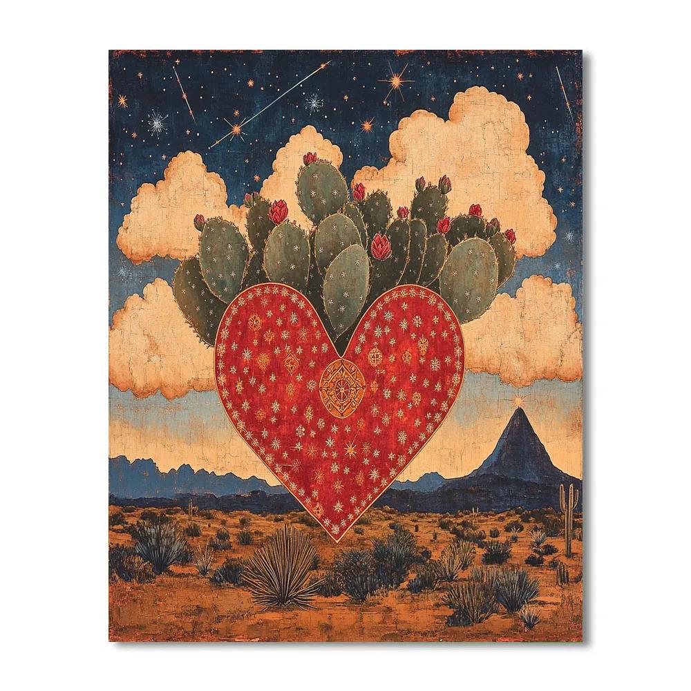 Frida Kahlo Inspired Desert Heart Of Opuntia Sky Painting by numbers kit