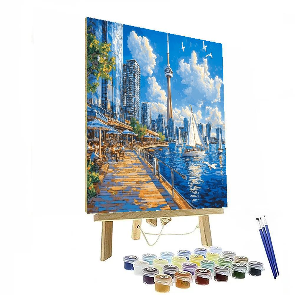CN Tower And Harbourfront Toronto Canada painting number kit