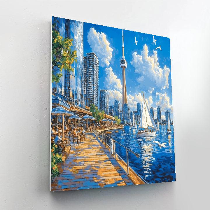 CN Tower And Harbourfront Toronto Canada painting number kit