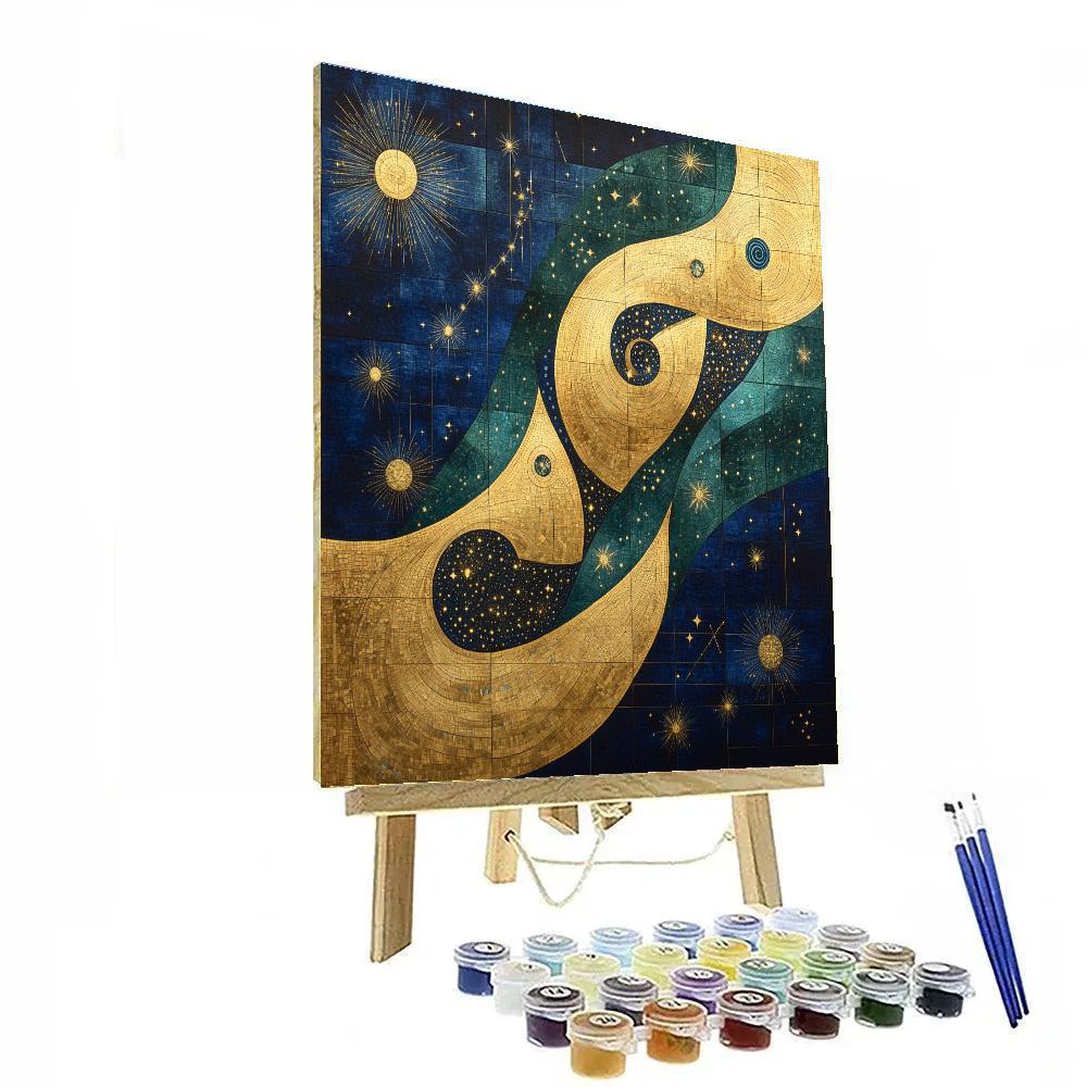 Gustav Klimt Inspired Celestial Tapestry Numbered painting kits