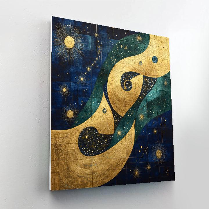 Gustav Klimt Inspired Celestial Tapestry Numbered painting kits