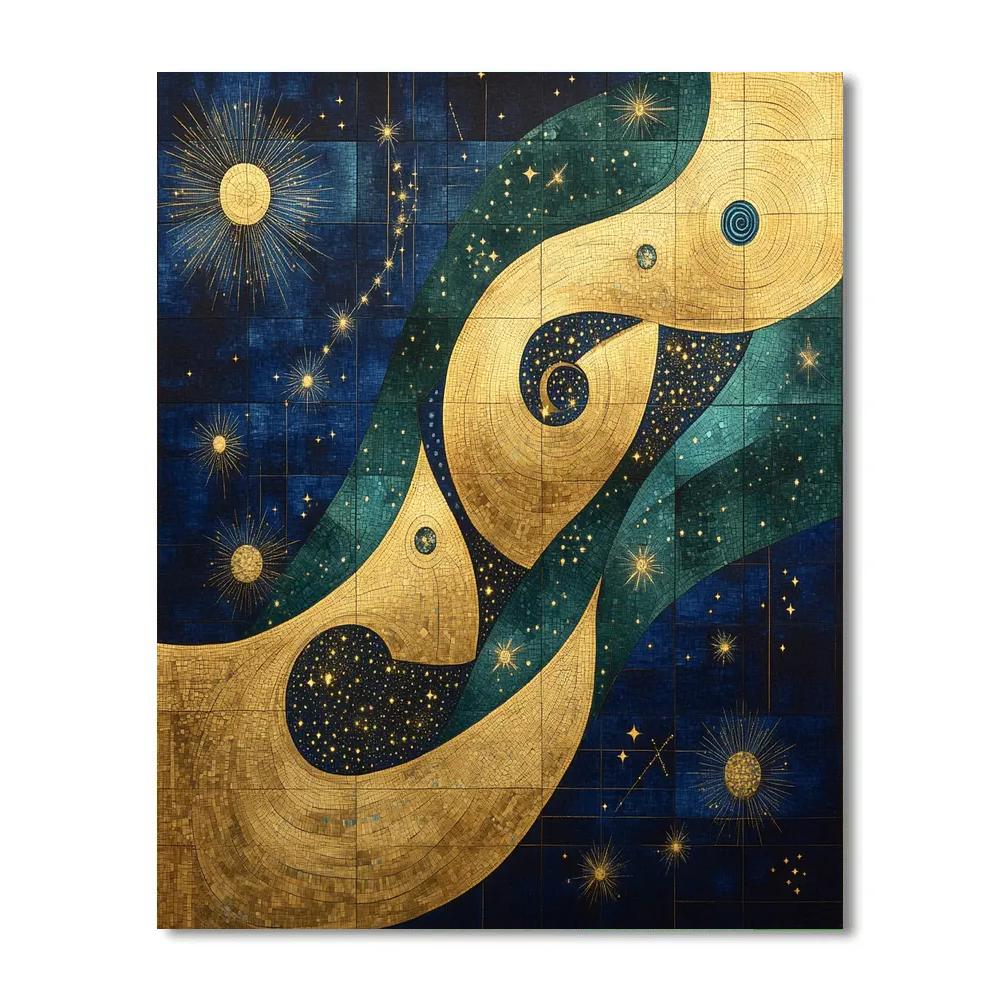Gustav Klimt Inspired Celestial Tapestry Numbered painting kits