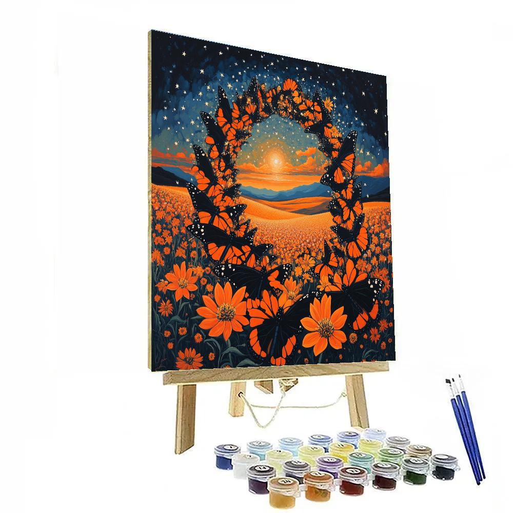 Frida Kahlo Inspired Monarch Migration Galaxy Paint by numbers art