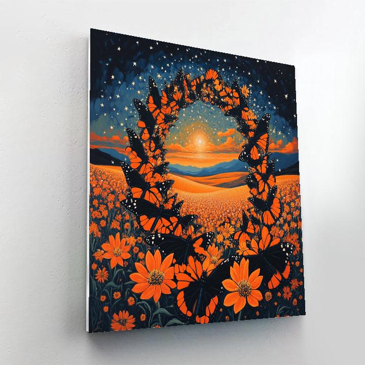 Frida Kahlo Inspired Monarch Migration Galaxy Paint by numbers art