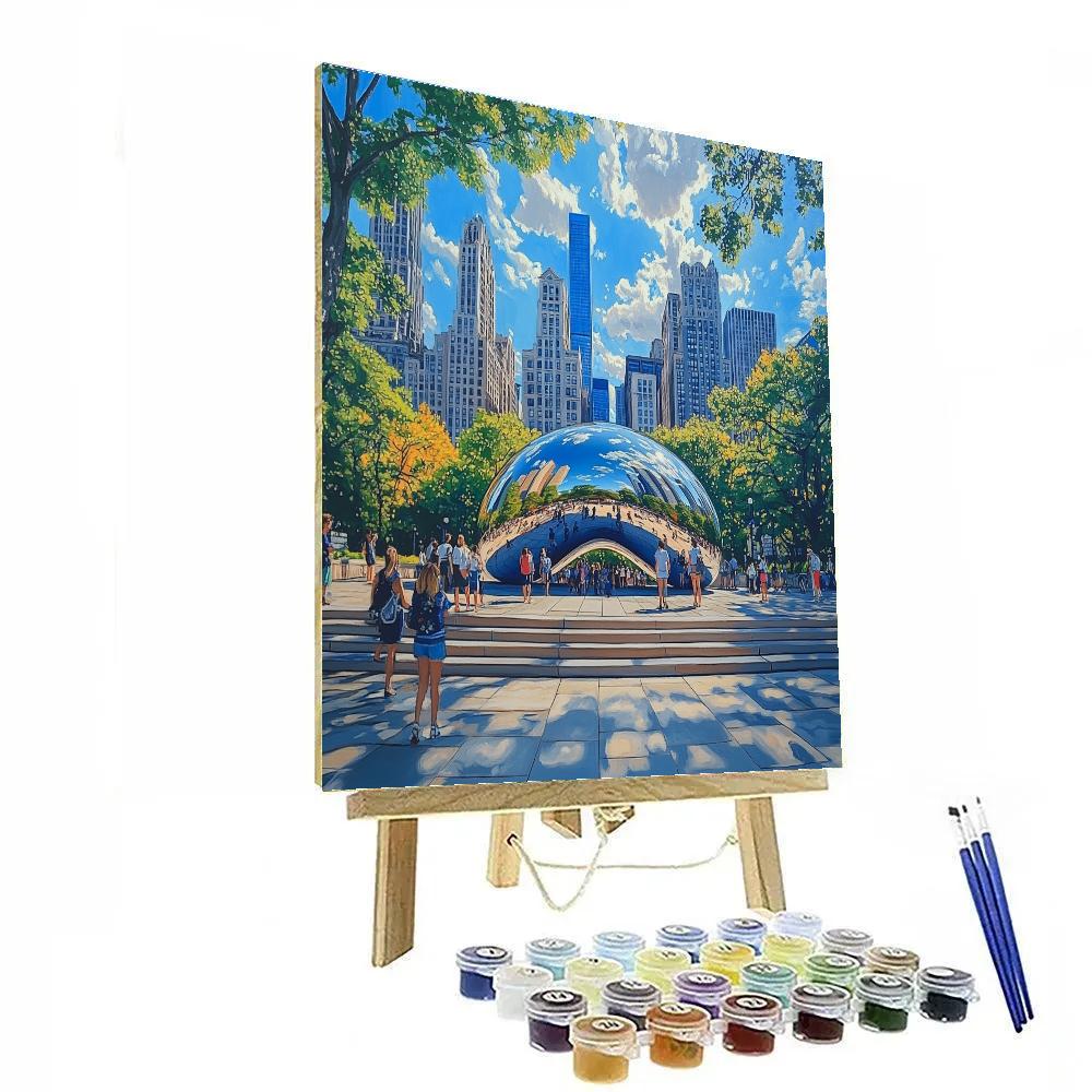 Millennium Park Cloud Gate Chicago United States DIY paint by numbers