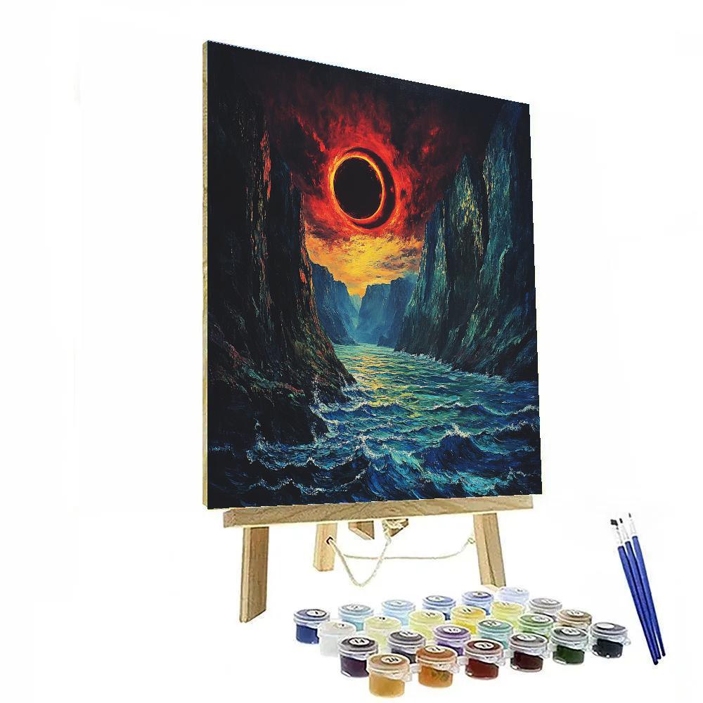 Edvard Munch Inspired Eclipse Over Trembling Fjord Paint by numbers art