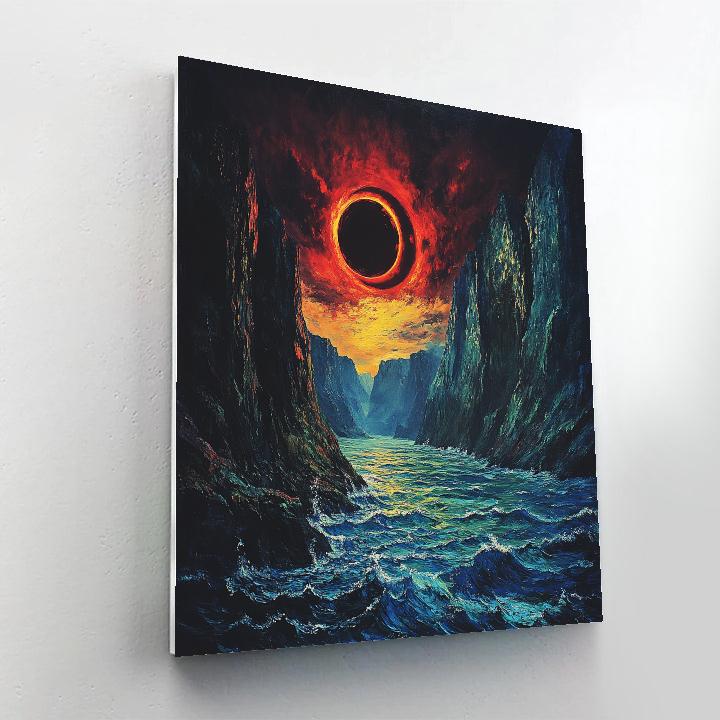 Edvard Munch Inspired Eclipse Over Trembling Fjord Paint by numbers art