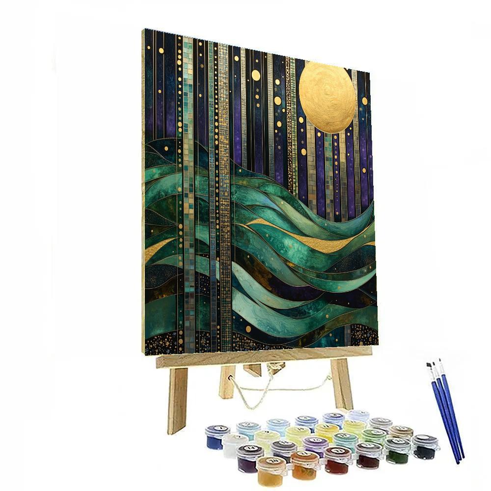 Gustav Klimt Inspired Aurora Veil Numbered painting kits