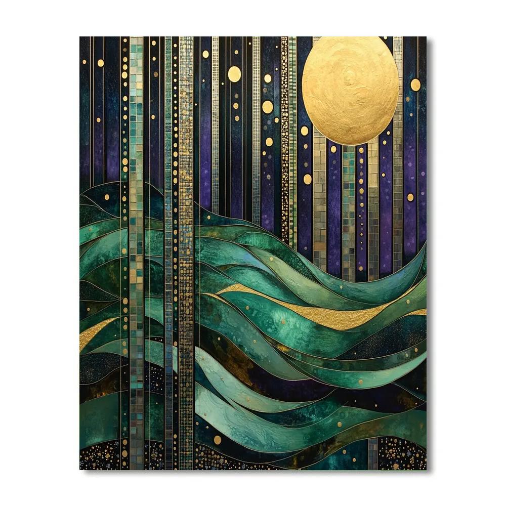 Gustav Klimt Inspired Aurora Veil Numbered painting kits