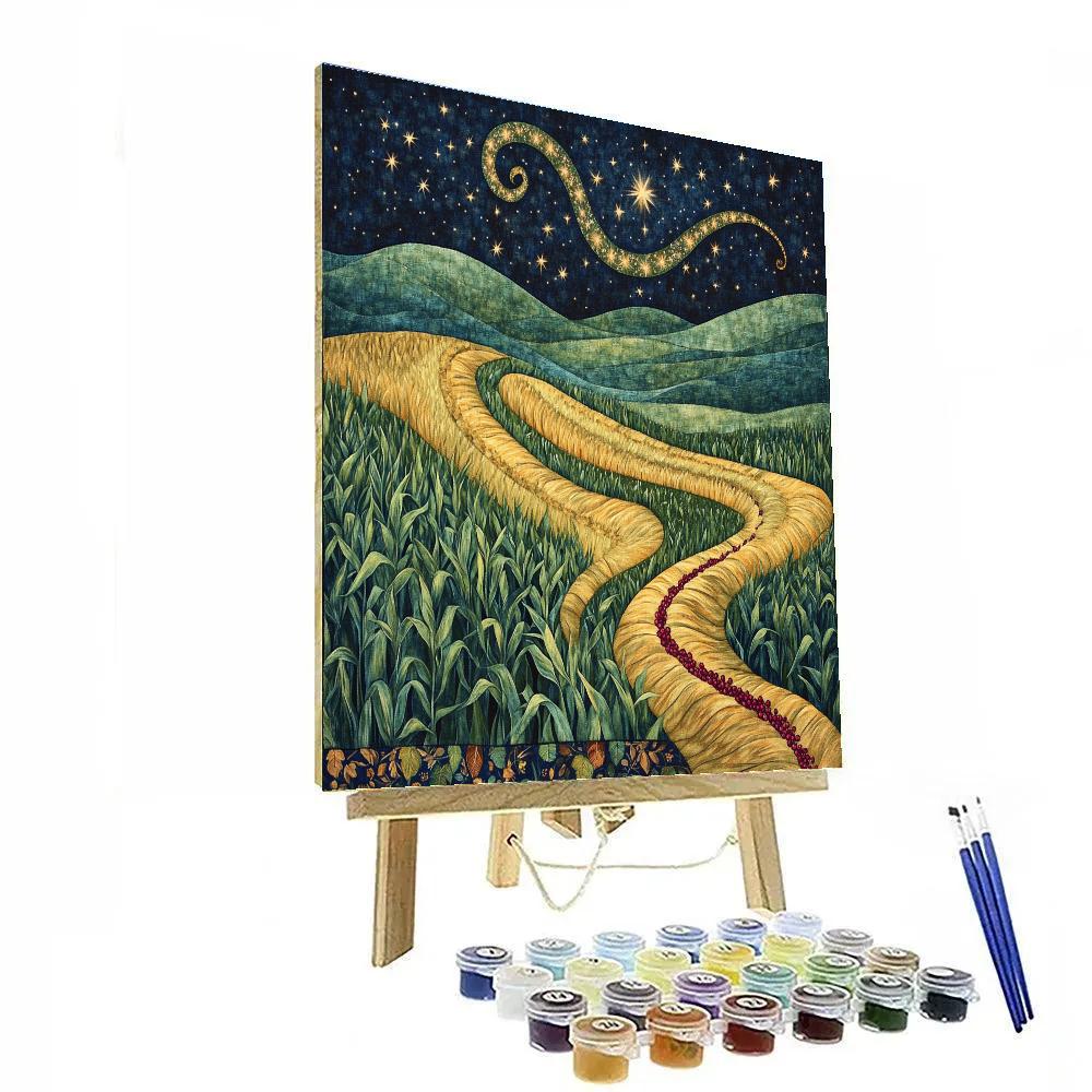 Frida Kahlo Inspired Serpent Of Time In Maize Field Number painting