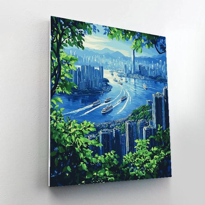 Victoria Peak Skyline Vista Hong Kong China DIY paint by numbers
