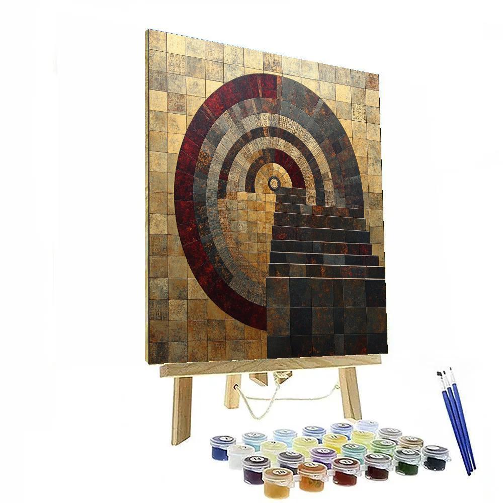 Gustav Klimt Inspired Time Mosaic paint by number