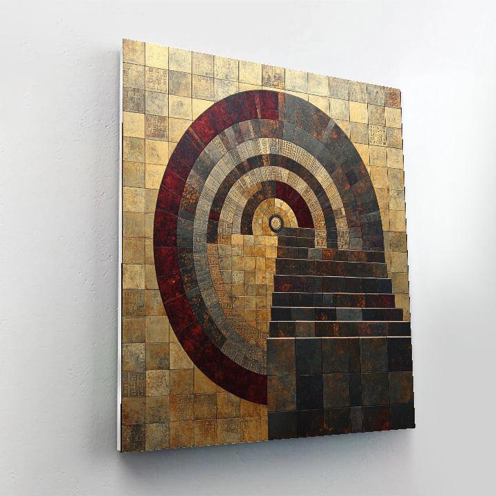 Gustav Klimt Inspired Time Mosaic paint by number
