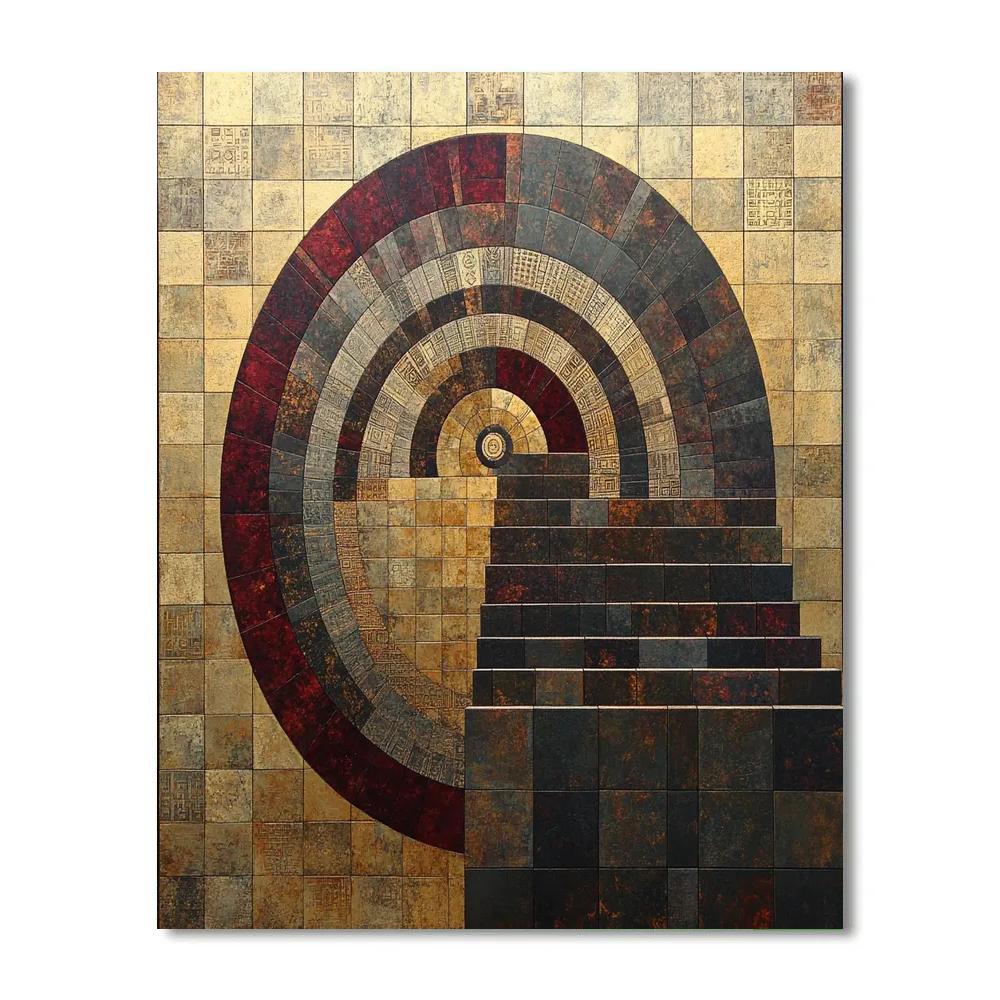 Gustav Klimt Inspired Time Mosaic paint by number