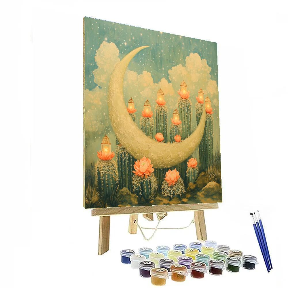 Frida Kahlo Inspired Cactus Moon Lullaby Paint by numbers art
