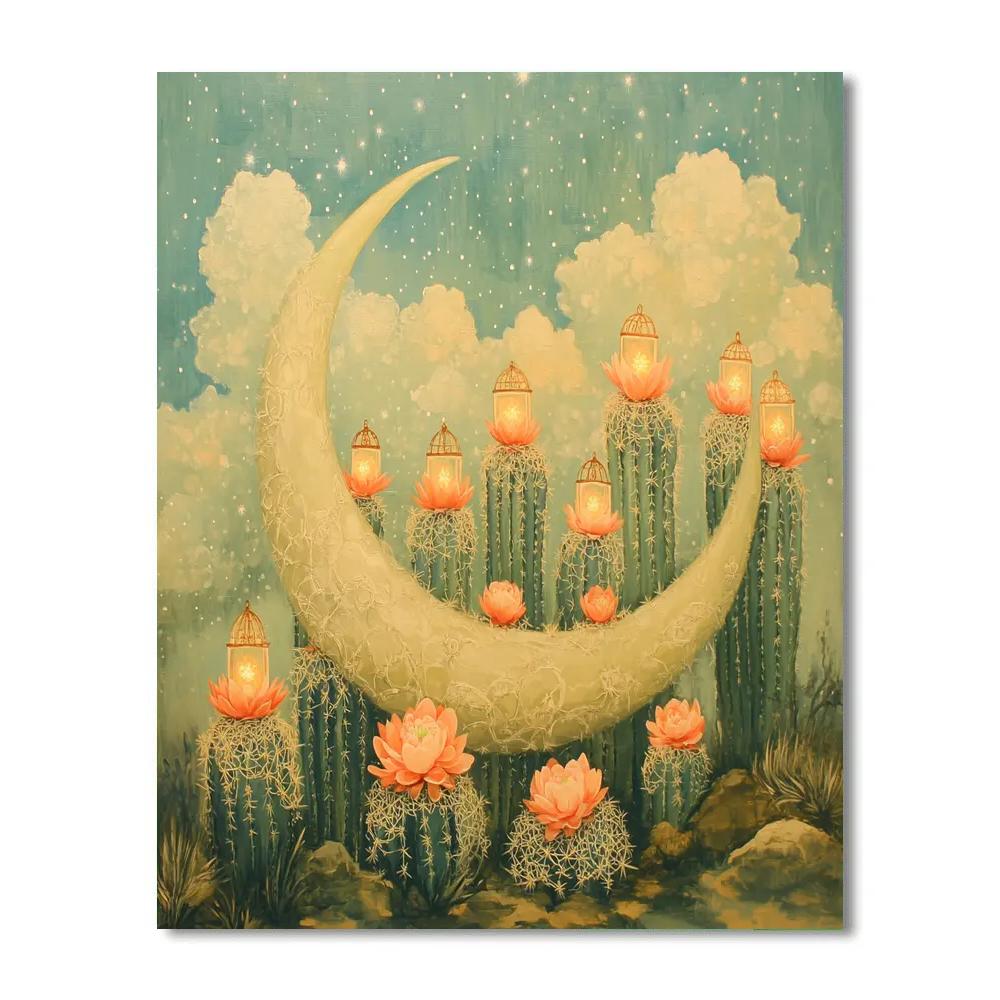 Frida Kahlo Inspired Cactus Moon Lullaby Paint by numbers art