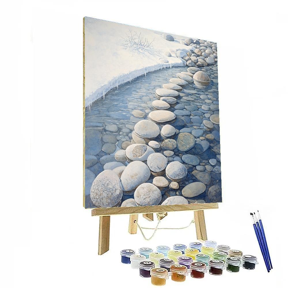 Leonardo Da Vinci Inspired Frost Lace On River Stones Paint by numbers kits