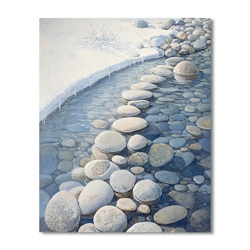 Leonardo Da Vinci Inspired Frost Lace On River Stones Paint by numbers kits