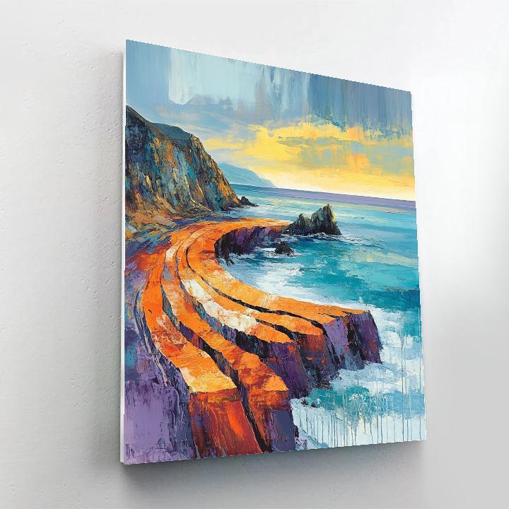 Edvard Munch Inspired Volcanic Shoreline At Dissonant Dawn paint by numbers