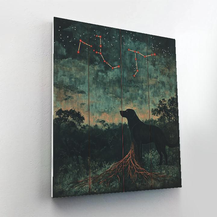 Frida Kahlo Inspired Xolo Stars And Ceiba Roots paint by numbers