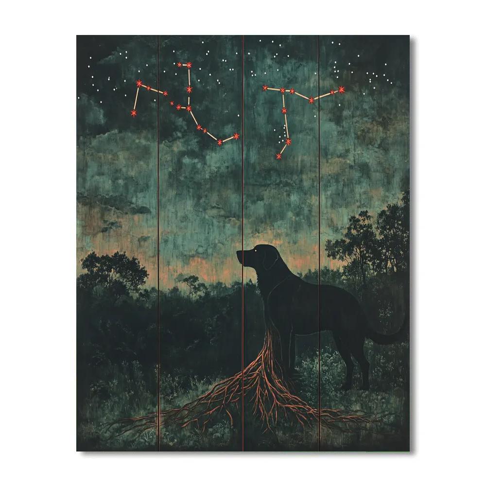 Frida Kahlo Inspired Xolo Stars And Ceiba Roots paint by numbers