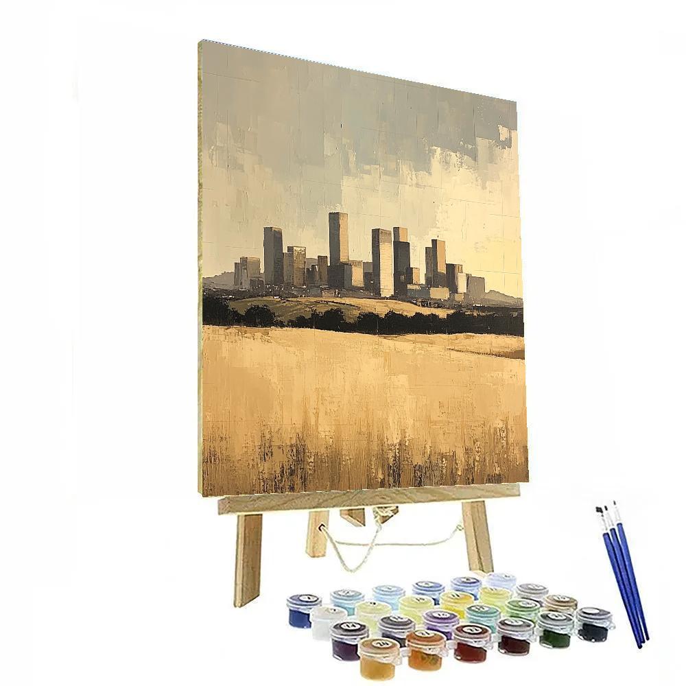 Leonardo Da Vinci Inspired Distant City Haze Paint by numbers art