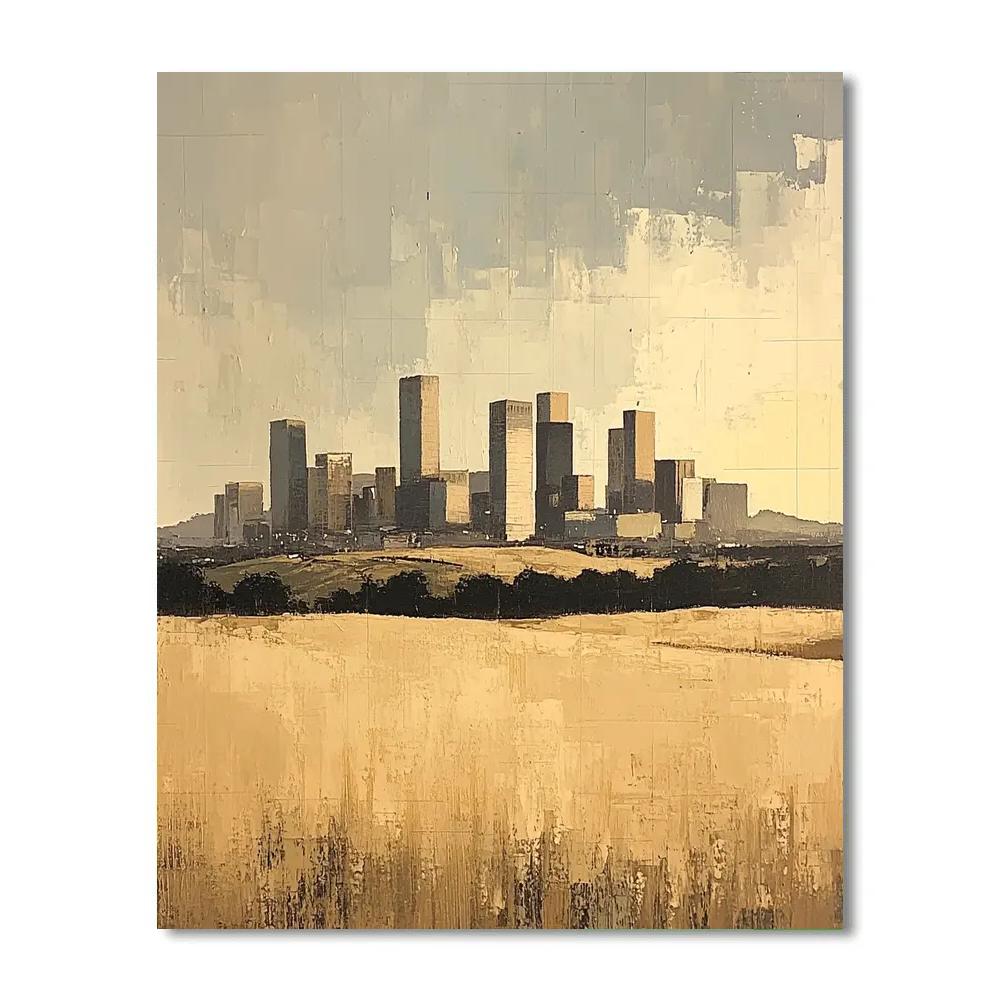Leonardo Da Vinci Inspired Distant City Haze Paint by numbers art