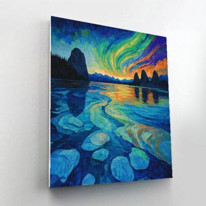 Frederick Varley Inspired Aurora Over Silent Shield Lake Paint by numbers kits