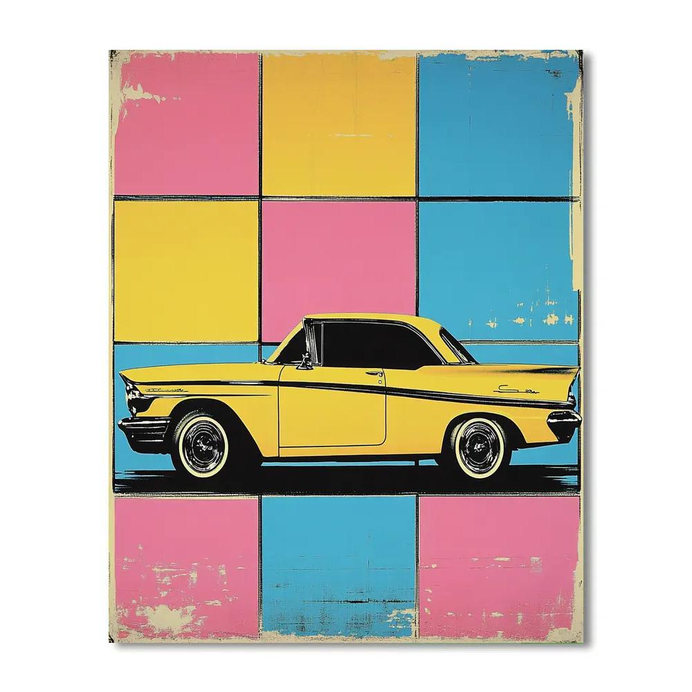 Andy Warhol Inspired Vintage Cars Numbered painting kits