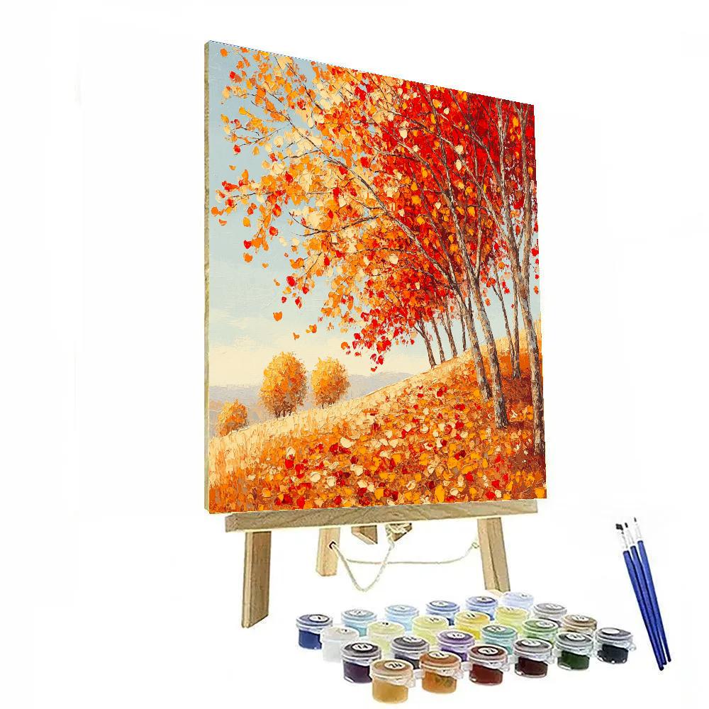 Claude Monet Inspired Autumn Glow In Orchard Edge paint by number