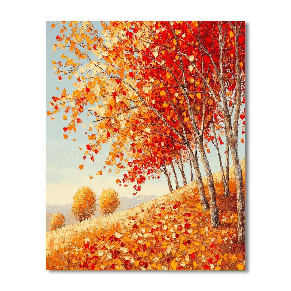 Claude Monet Inspired Autumn Glow In Orchard Edge paint by number