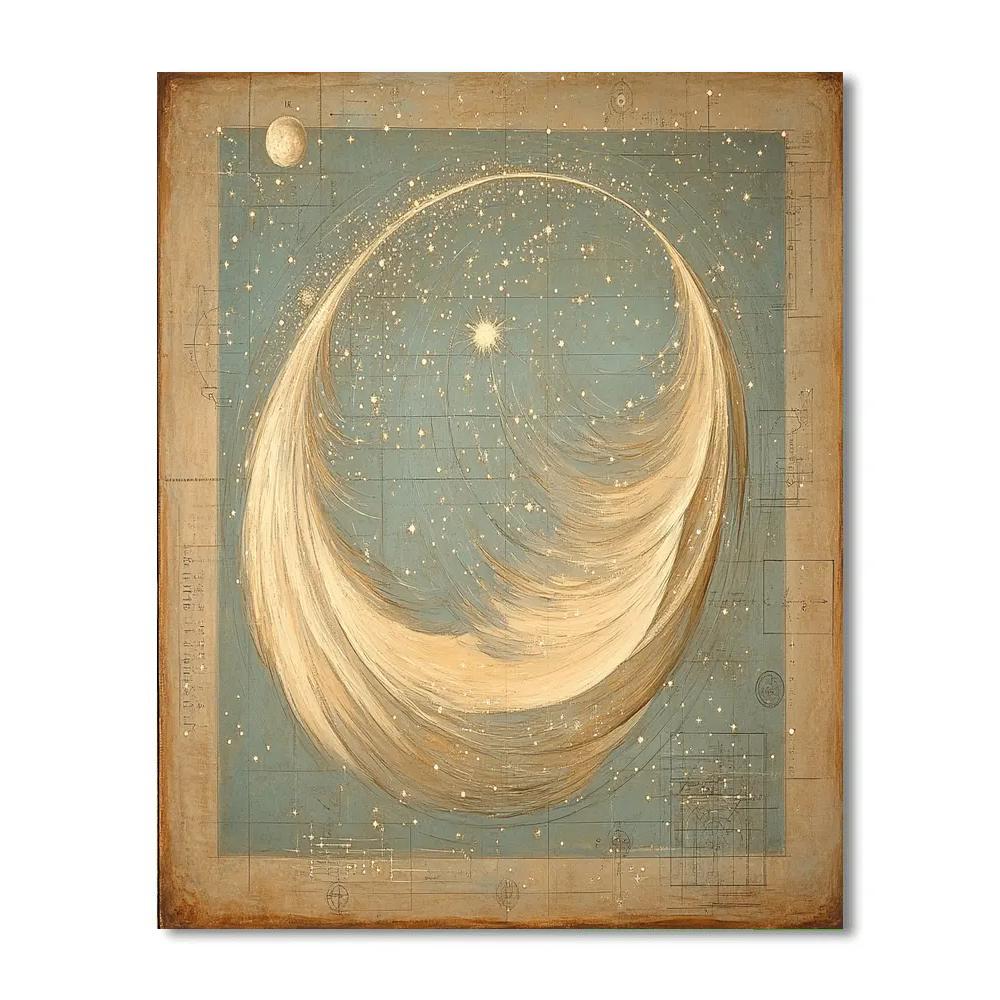 Leonardo Da Vinci Inspired Orchard Of Comets DIY paint by numbers