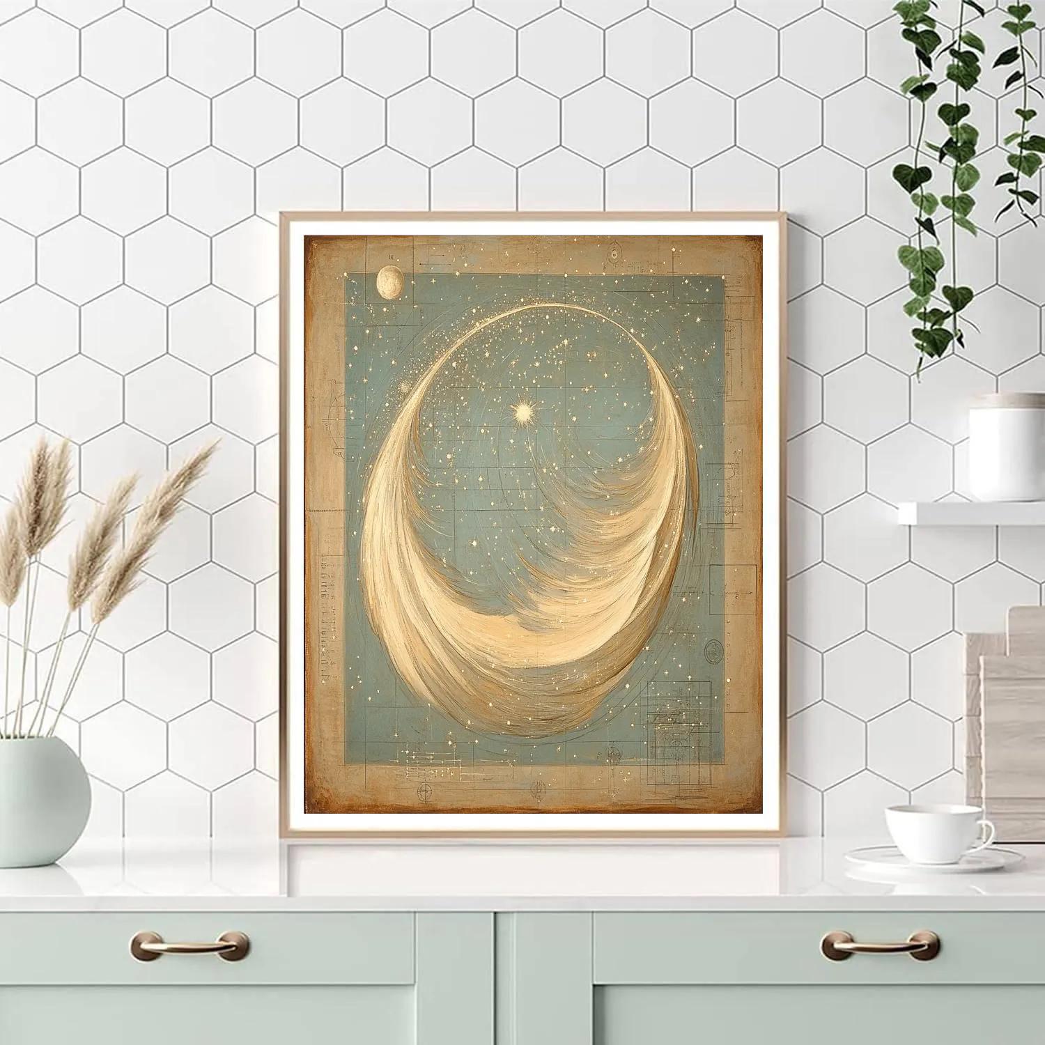 Leonardo Da Vinci Inspired Orchard Of Comets DIY paint by numbers