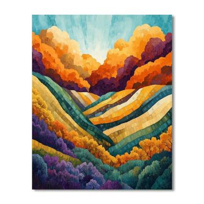 Frederick Varley Inspired Ember Clouds Above Autumn Ravine Painting by numbers kit