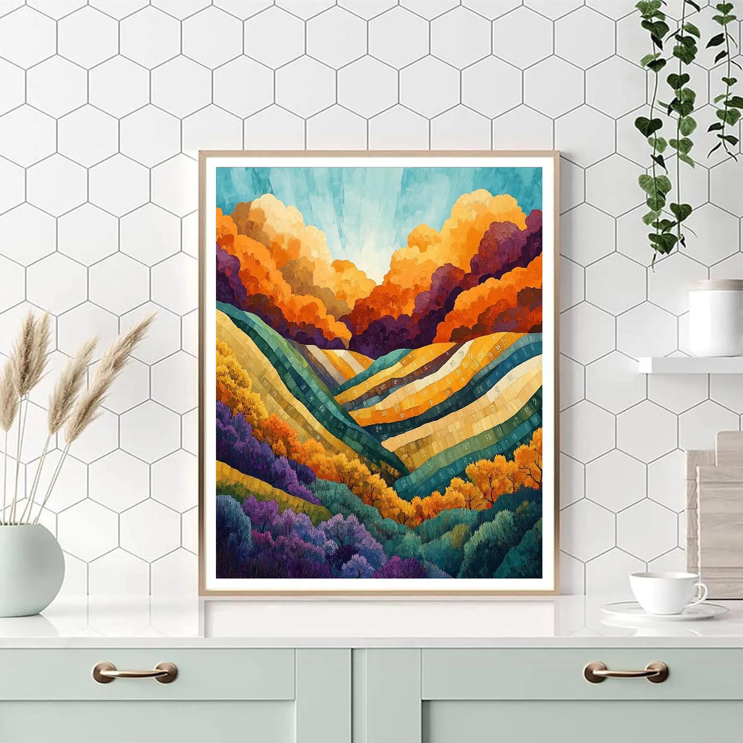 Frederick Varley Inspired Ember Clouds Above Autumn Ravine Painting by numbers kit