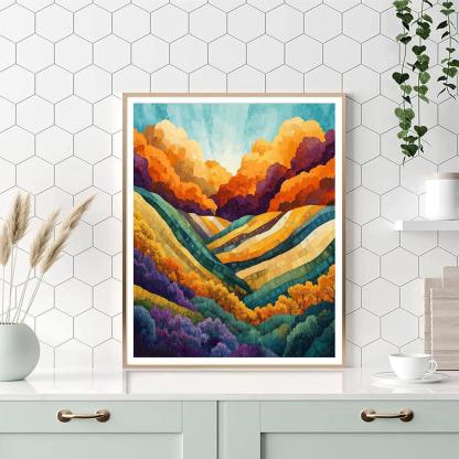 Frederick Varley Inspired Ember Clouds Above Autumn Ravine Painting by numbers kit