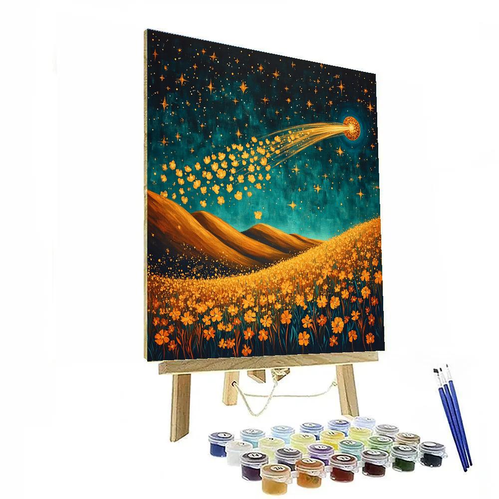 Frida Kahlo Inspired Sacred Marigold Comet Trail Painting by numbers kit