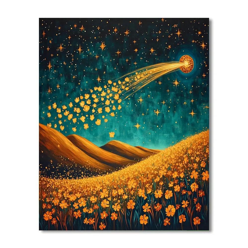 Frida Kahlo Inspired Sacred Marigold Comet Trail Painting by numbers kit