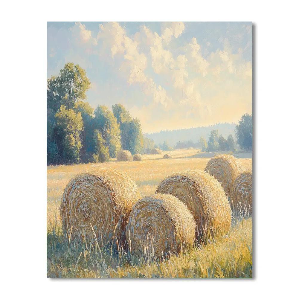 Claude Monet Inspired Morning Haze Over Hayfield Number painting