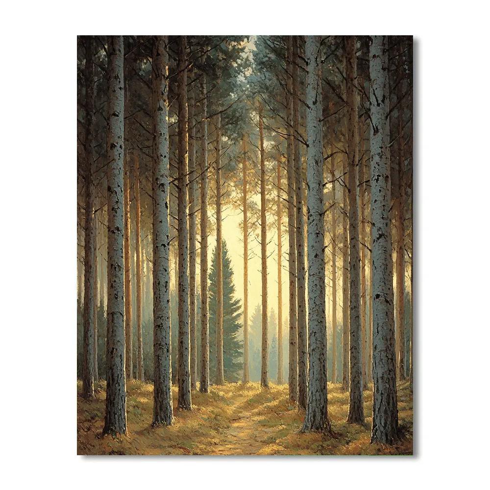 Leonardo Da Vinci Inspired Silence Of Tall Pines Paint by numbers kits
