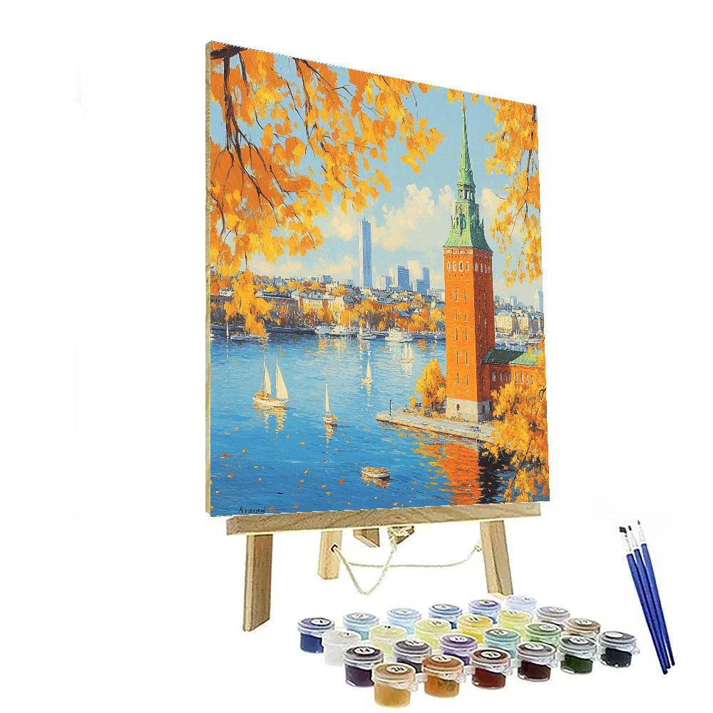 Stockholm City Hall Waterfront Stockholm Sweden Paint by numbers art